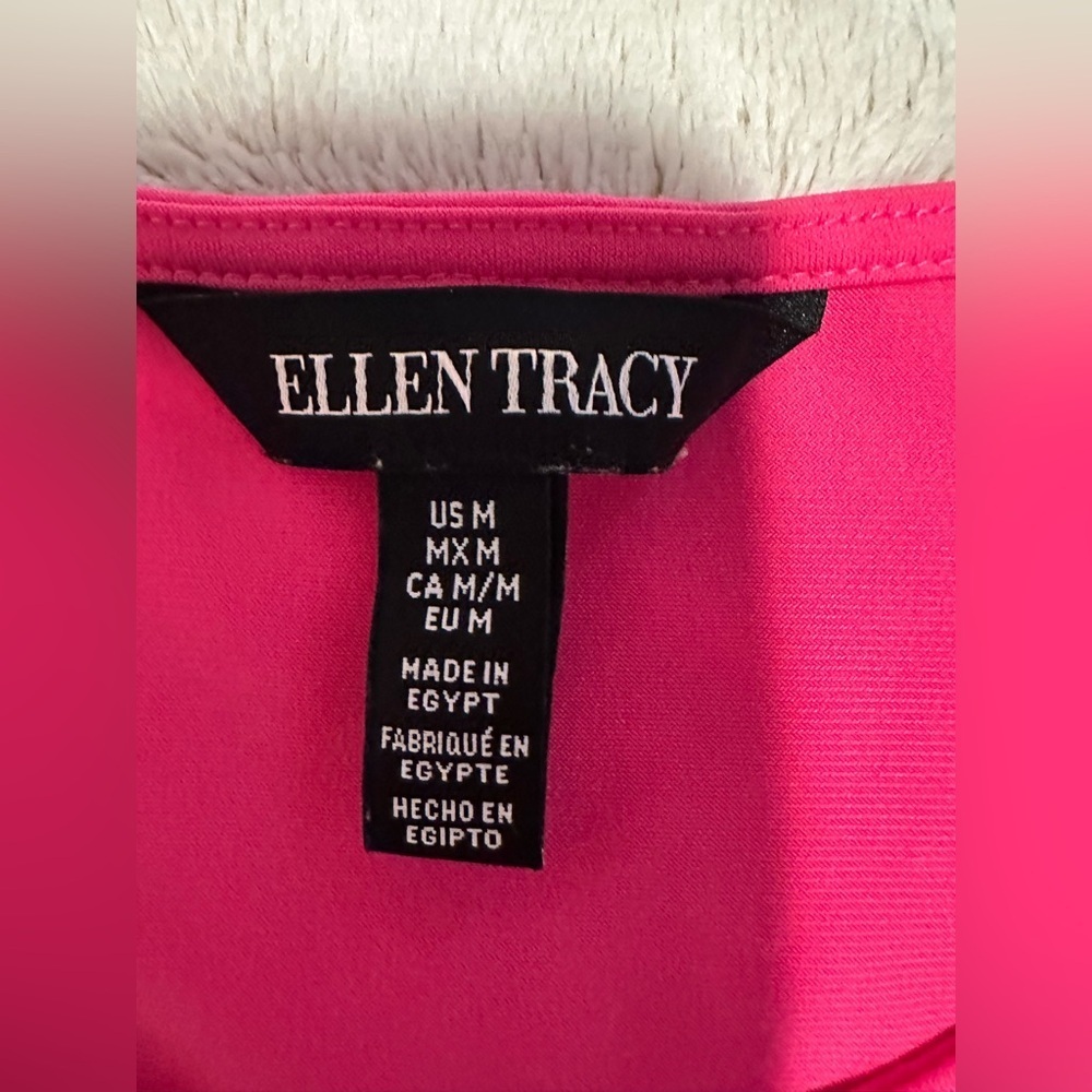 Ellen Tracy Hot Pink Lace-Up Tank Top Sleeveless Blouse - Picture 4 of 10